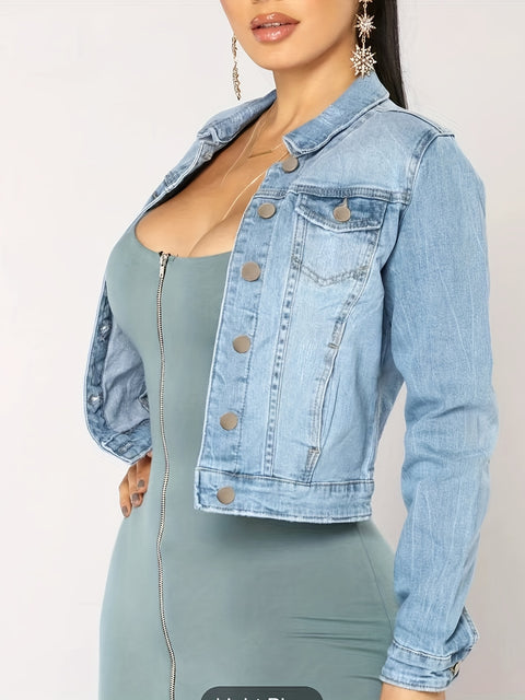 Blue Long Sleeves Denim Jackets