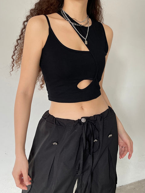 black-skinny-slim-basic-asymmetrical-crop-vest-cut-out-tops-3